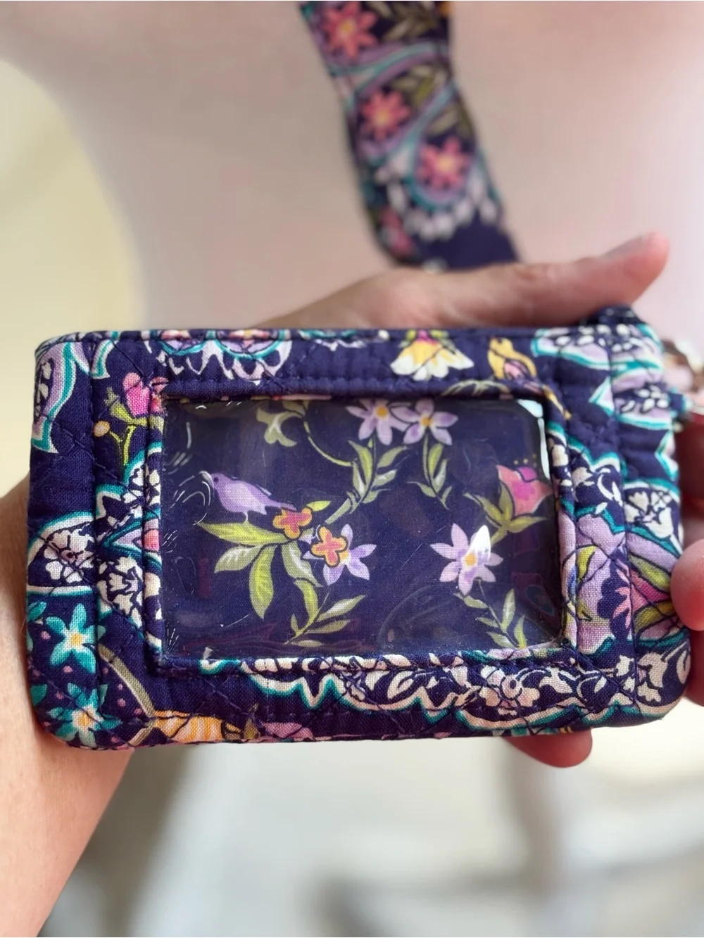 Vera Bradley Twilight Paisley Quilted Zip ID Case Wallet and Lanyard Set - NWOT